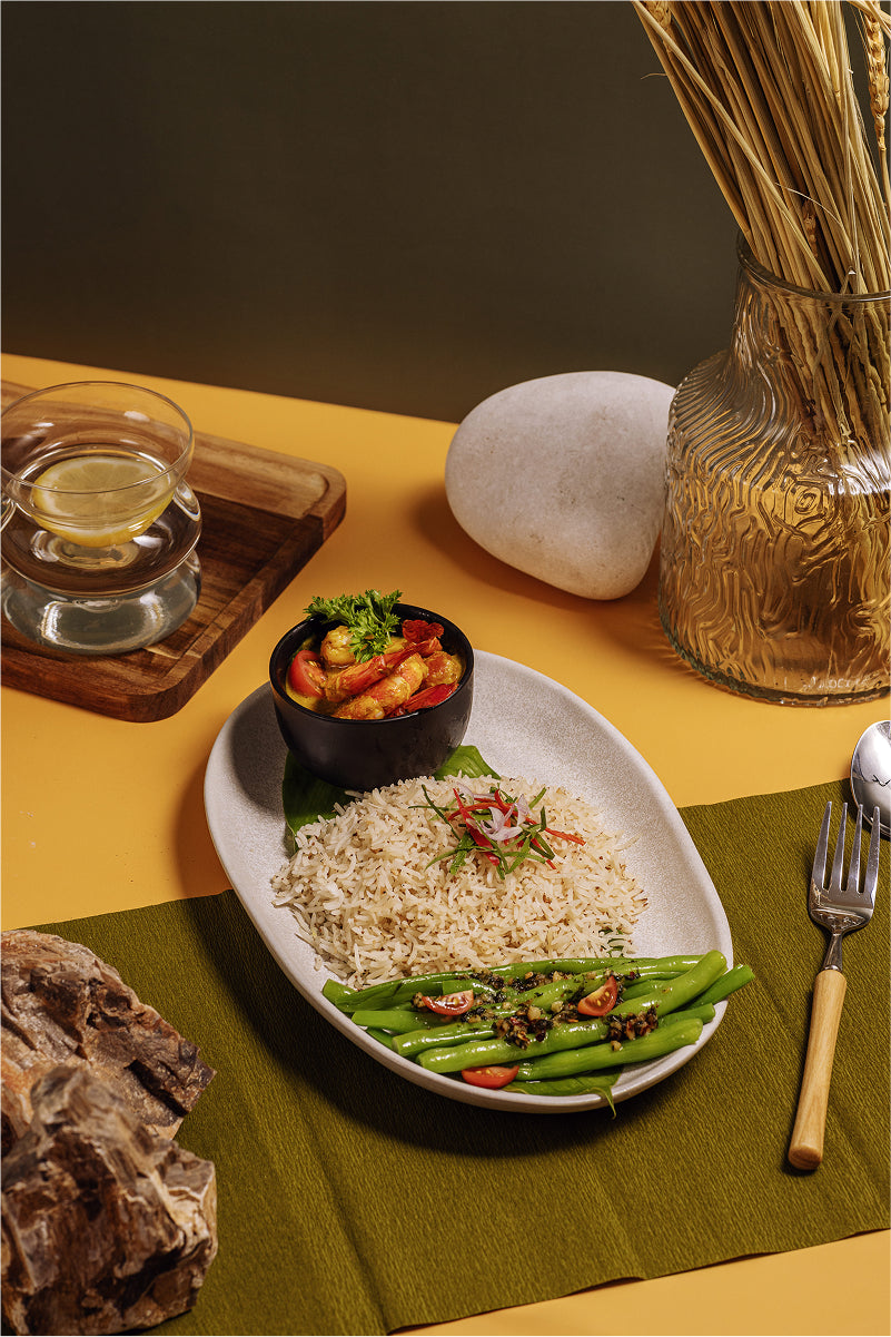 Coconut Turmeric Prawn Bowl with Basmati & Greens