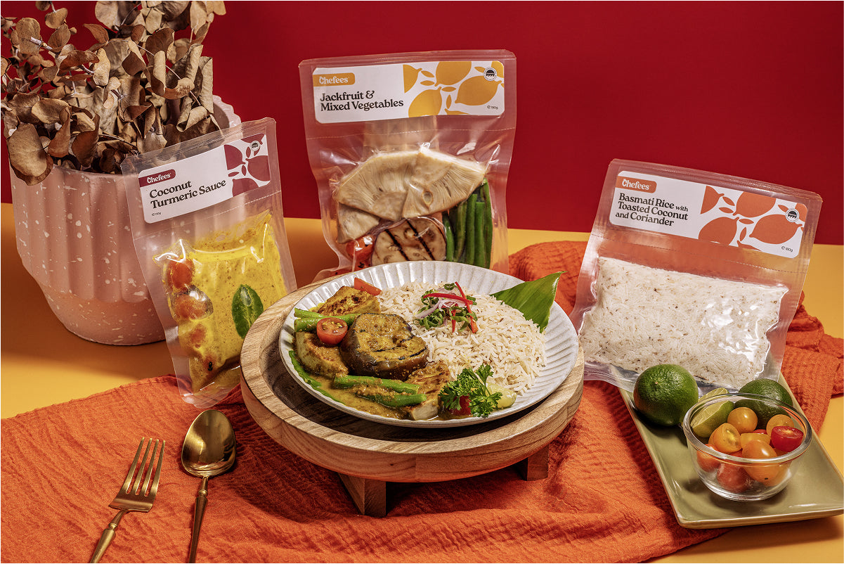 Jackfruit & Veggie Coconut Turmeric Curry & Rice