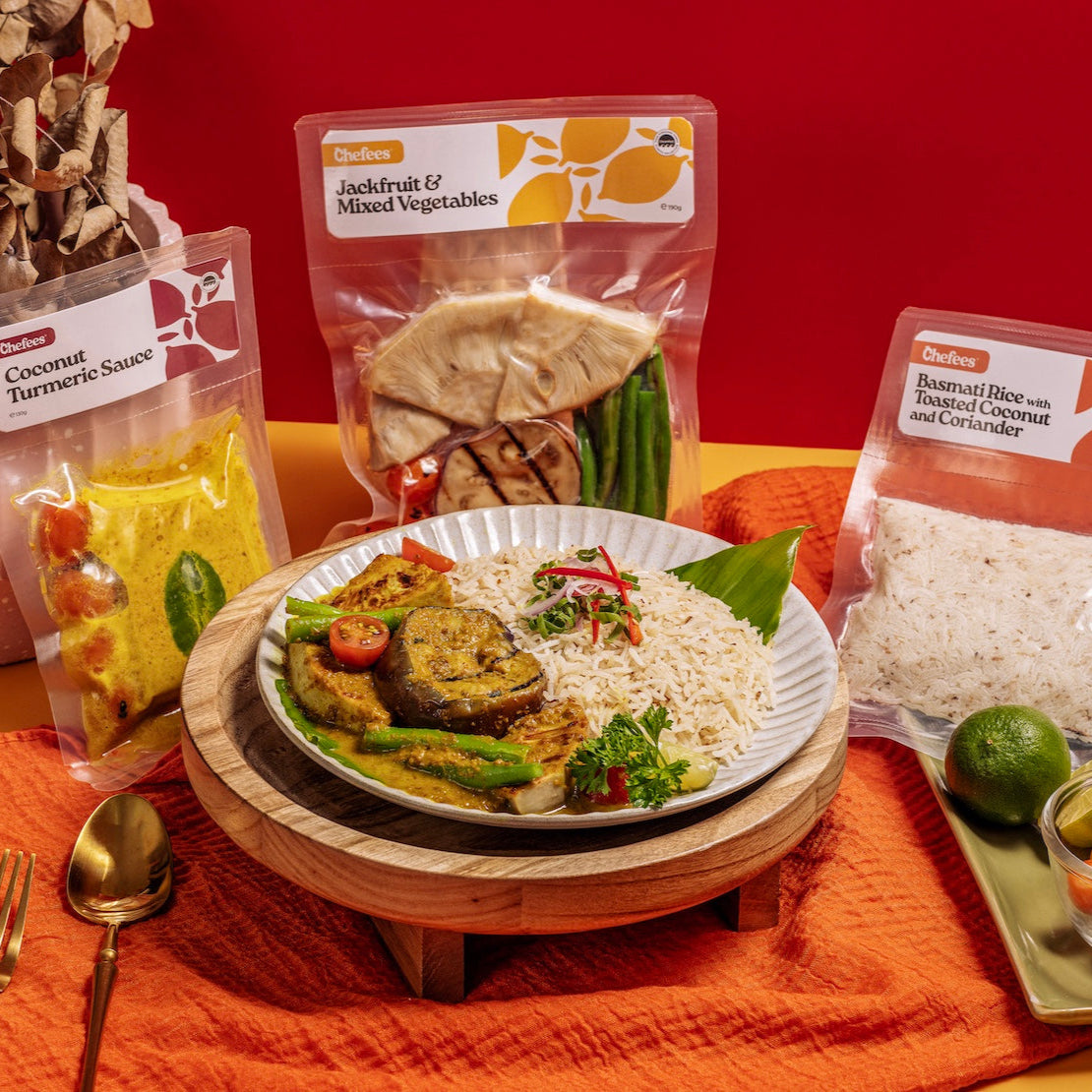 Jackfruit & Veggie Coconut Turmeric Curry & Rice