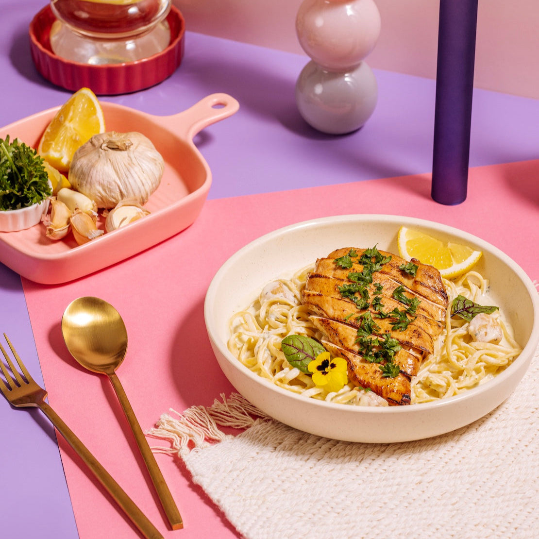 Creamy Chicken Pasta with Garlic Sauce (Just Add Pasta!)