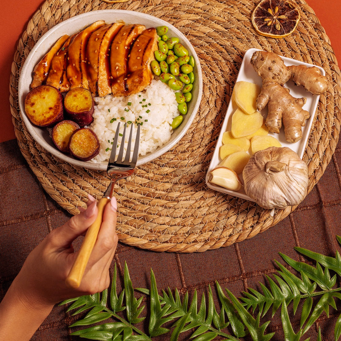Teriyaki Chicken Bowl with Sweet Potatoes & Edamame