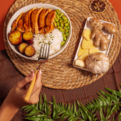 Teriyaki Chicken Bowl with Sweet Potatoes & Edamame