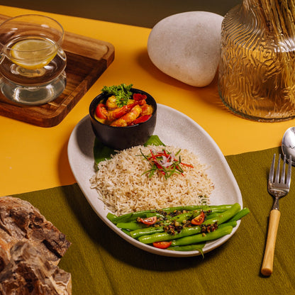 Coconut Turmeric Prawn Bowl with Basmati & Greens