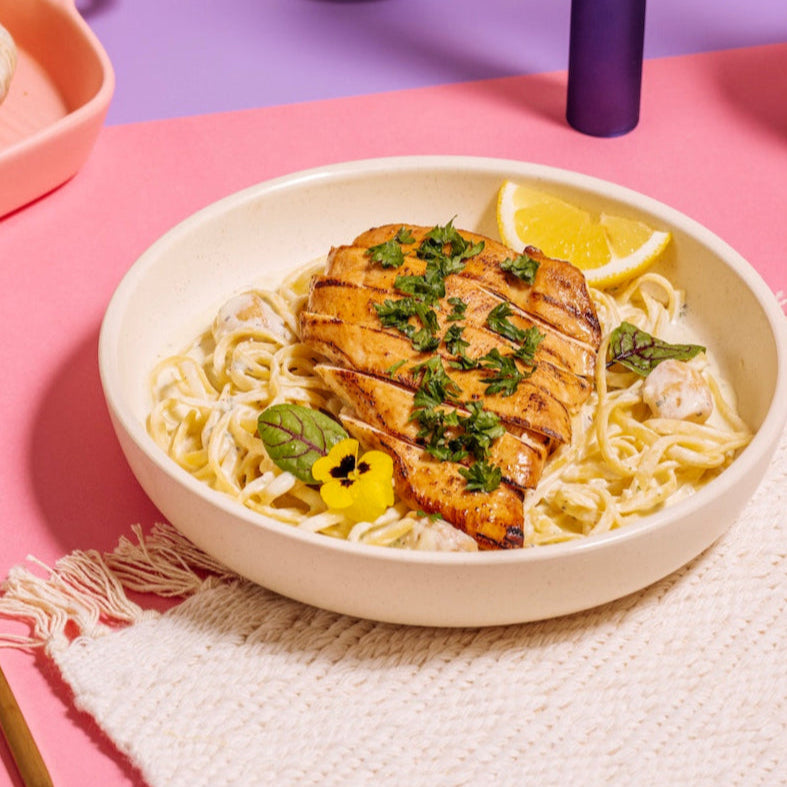 Creamy Chicken Pasta with Garlic Sauce (Just Add Pasta!)